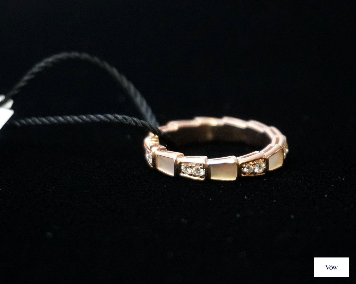 Bulgari Serpenti Diamond Ring — Rose Gold, Size 7 — Authentic Pre-Owned