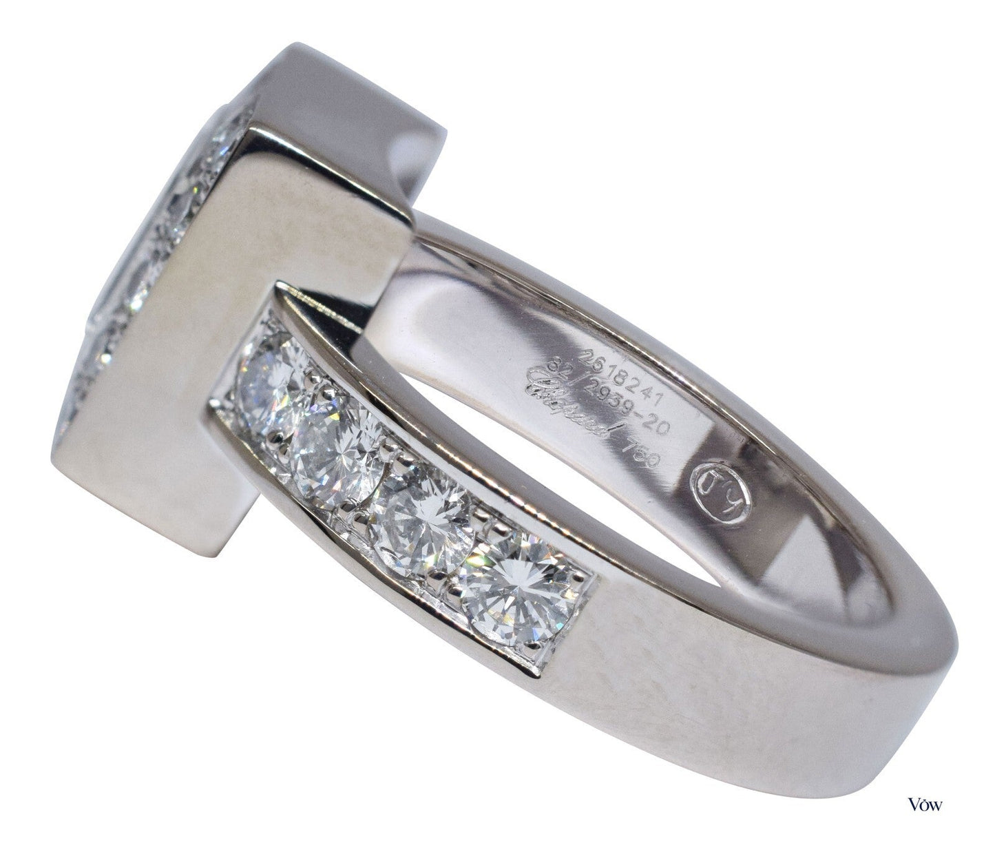 Chopard Happy Diamonds Square — 0.82ct, 18K White Gold — Authentic Pre-Owned