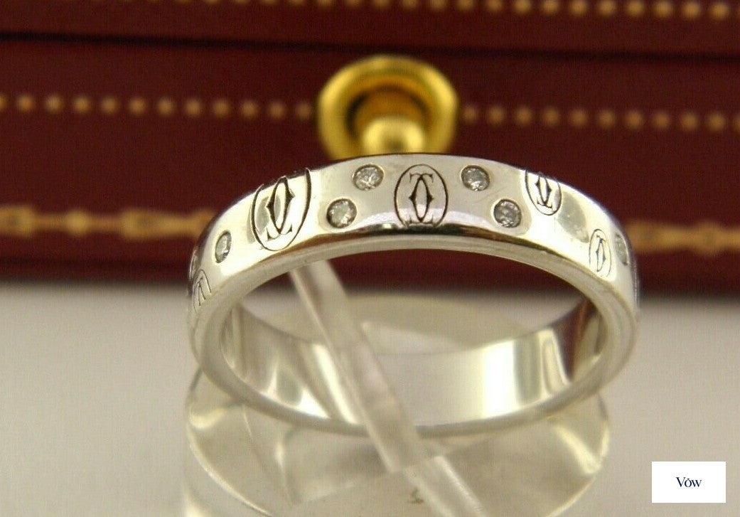 Cartier Logo de Cartier — 0.14ct Round Diamonds, 18K White Gold — Authentic Pre-Owned