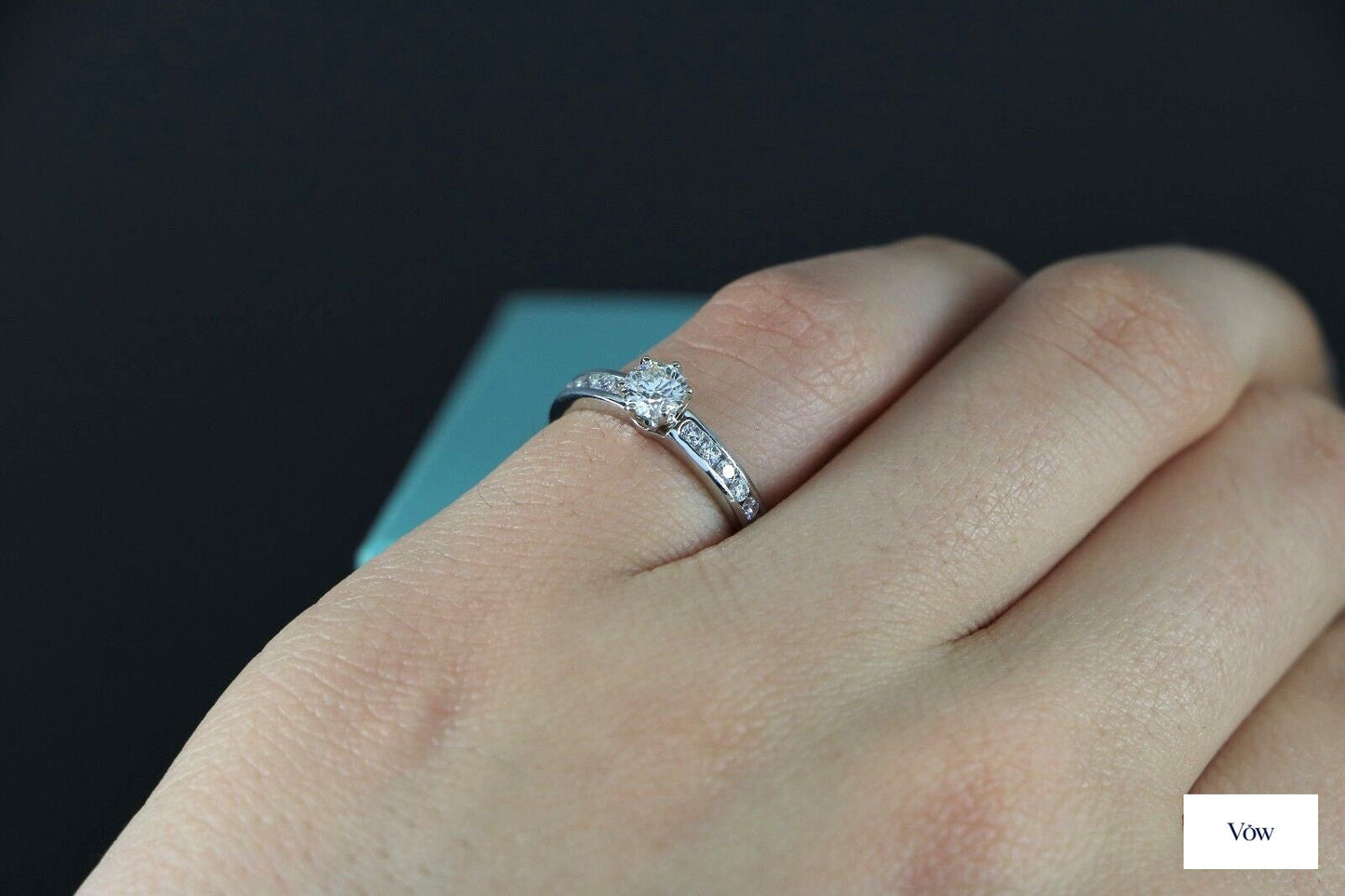 Tiffany & Co. Channel Set Diamond Ring — 0.31ct Round, Platinum — Authentic Pre-Owned