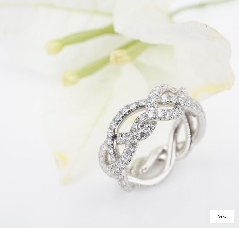 David Yurman Wisteria Diamond Band — 1.16ct, Platinum — Authentic Pre-Owned