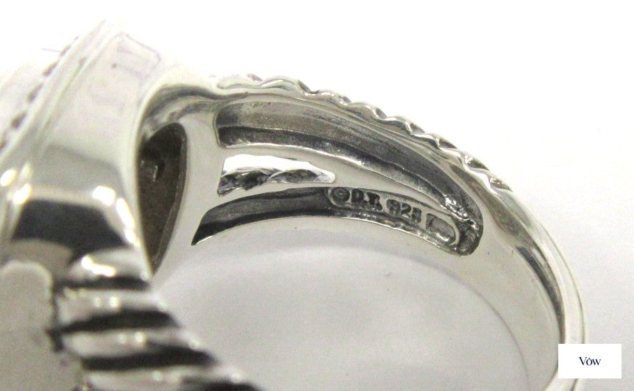 David Yurman Diamond Split Shank Ring — Sterling Silver — Authentic Pre-Owned