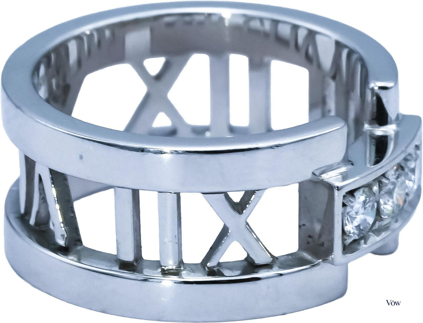 Tiffany & Co. Atlas Diamond Band — 0.12ct, 18k White Gold — Authentic Pre-Owned