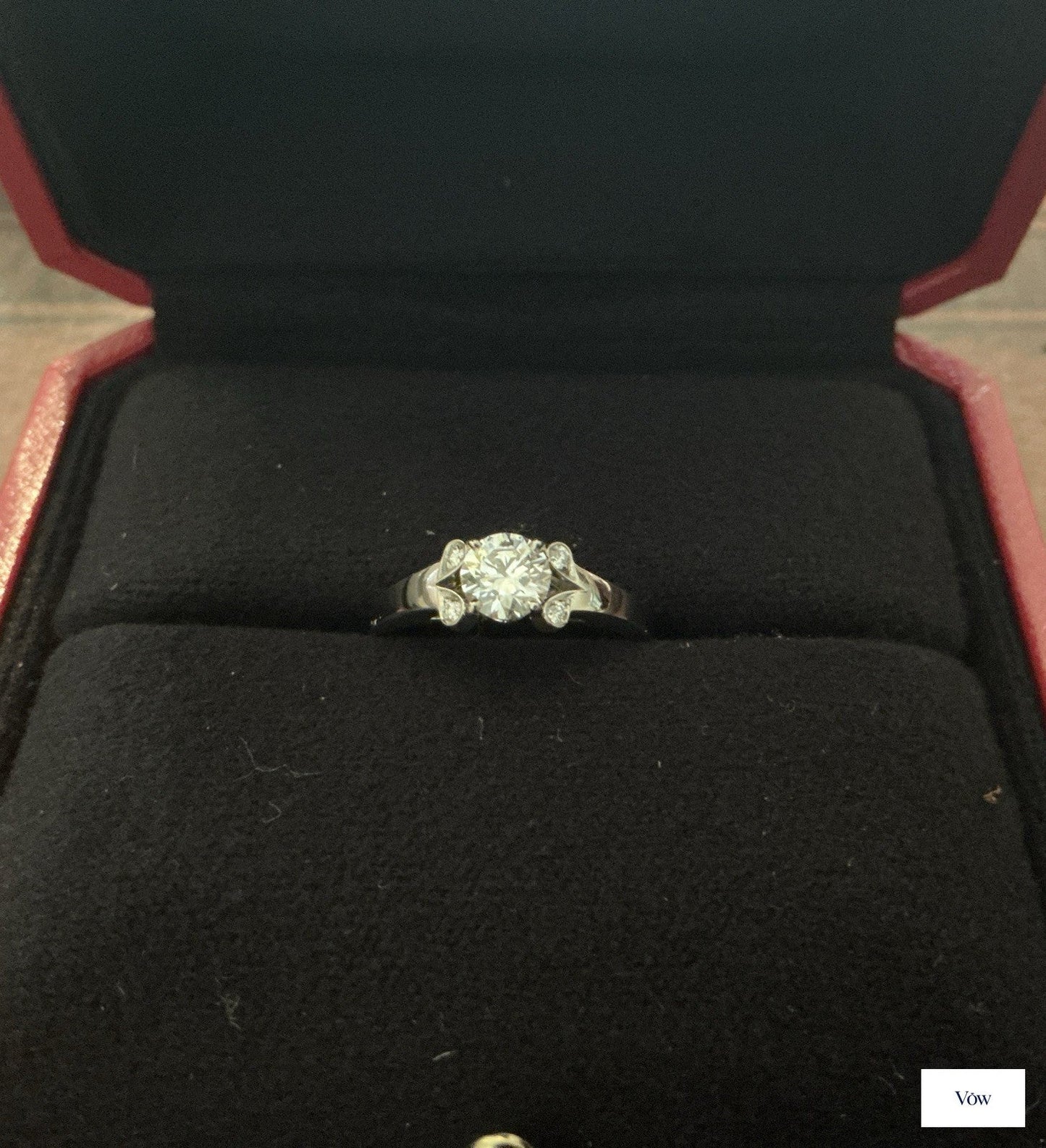 Cartier Ballerine Solitaire — 0.41ct Diamond, 18K White Gold — Authentic Pre-Owned