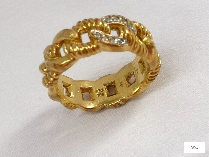 David Yurman Diamond Ring — Yellow Gold, Size 7 — Authentic Pre-Owned