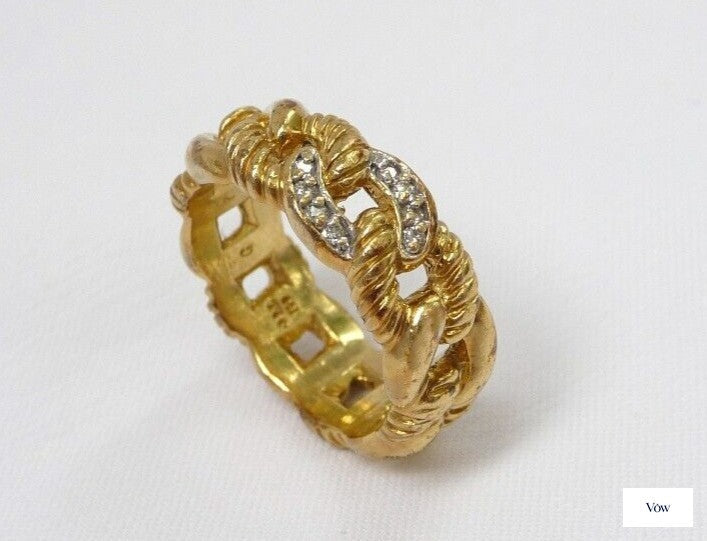 David Yurman Diamond Ring — Yellow Gold, Size 7 — Authentic Pre-Owned