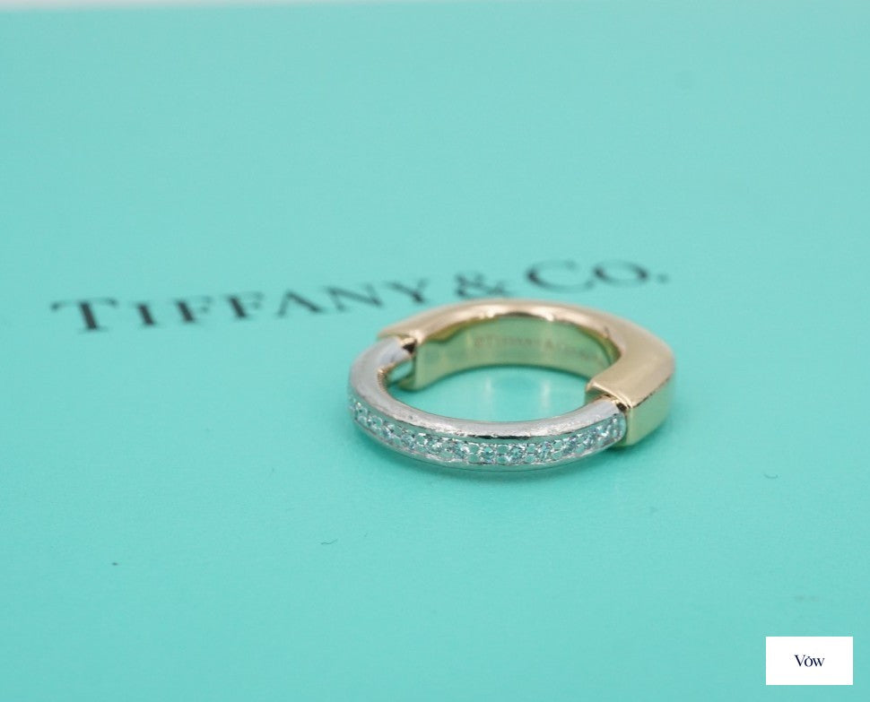 Tiffany & Co. Lock Diamond Ring — 0.81ct, 18k White Gold — Authentic Pre-Owned