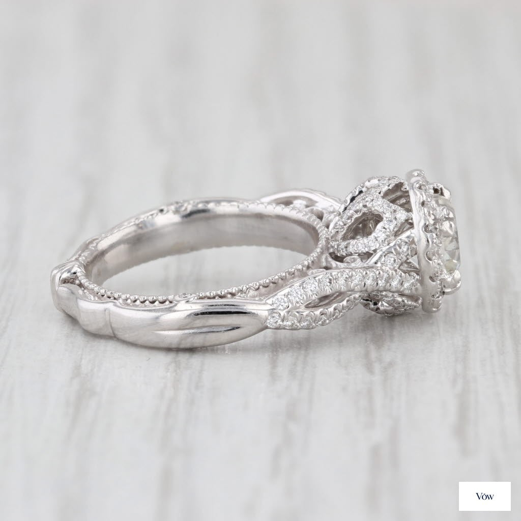 Verragio Halo Round Diamond Ring — 1.32ct, 14k White Gold — Authentic Pre-Owned
