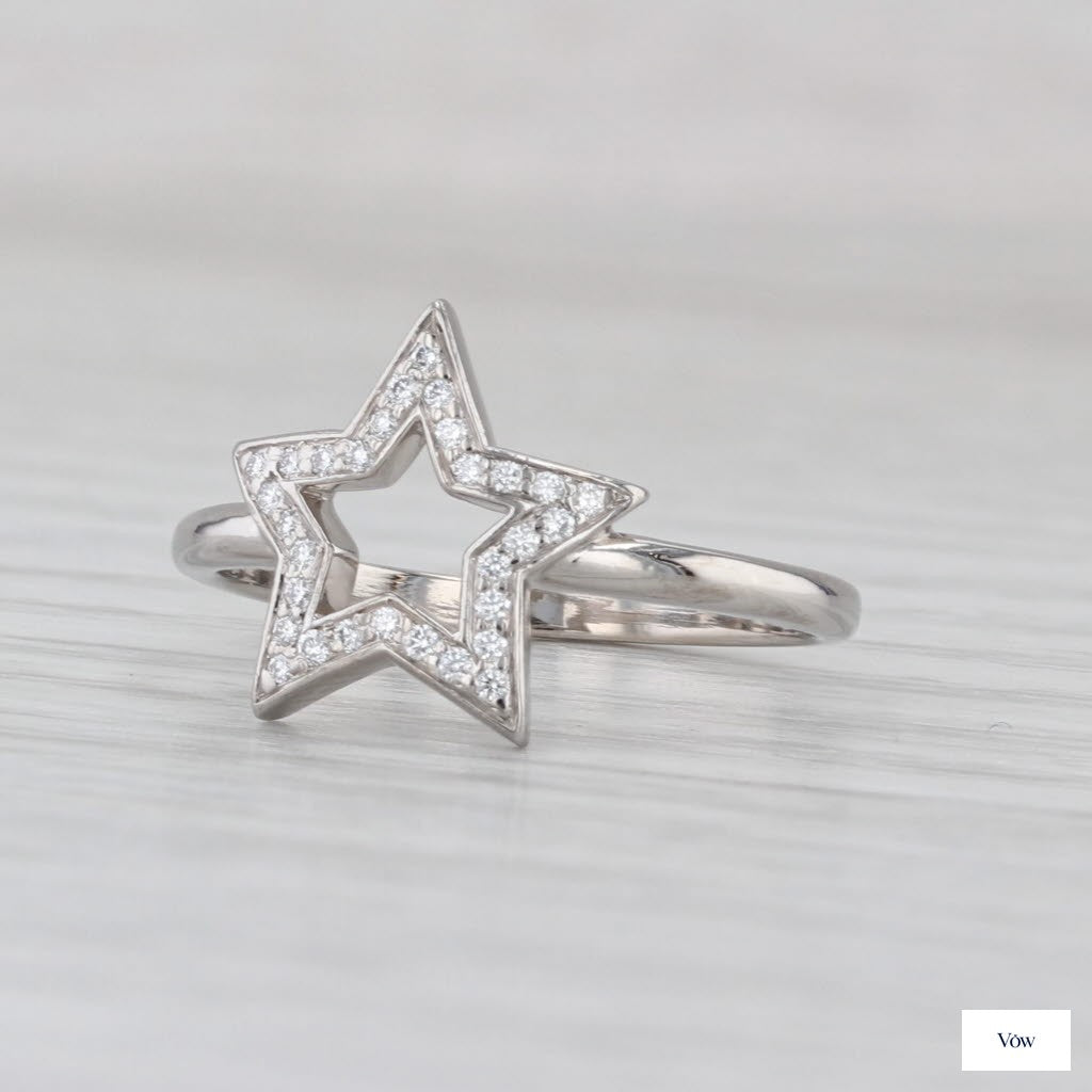 Tiffany & Co. Diamond Open Star Ring — 0.07ct, Platinum — Authentic Pre-Owned