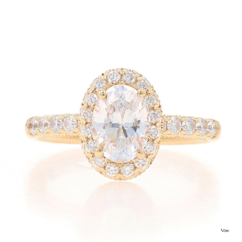 Verragio Semi-Mount Halo — 0.60ct Oval, 14k Yellow Gold — Authentic Pre-Owned