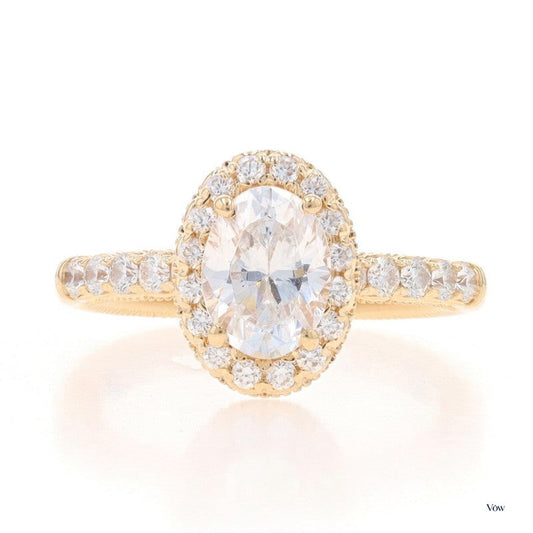 Verragio Semi-Mount Halo — 0.60ct Oval, 14k Yellow Gold — Authentic Pre-Owned