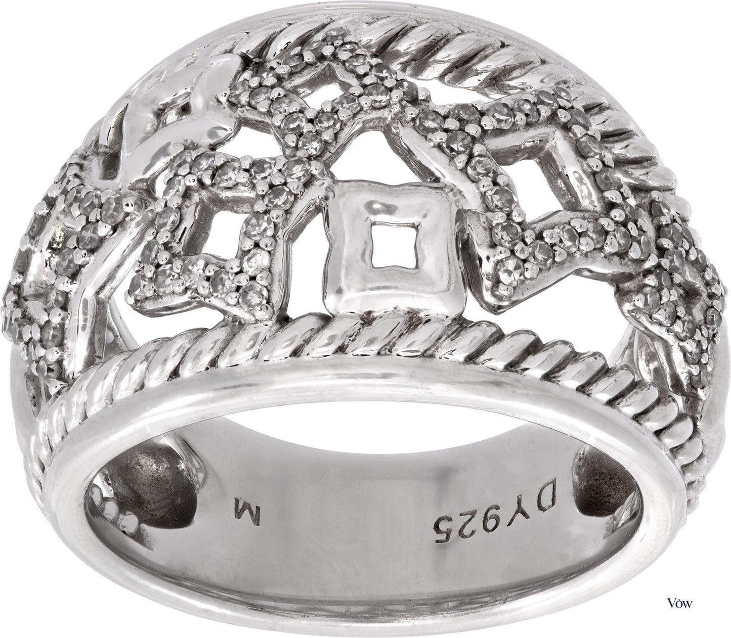 David Yurman Quatrefoil Diamond Ring — Sterling Silver — Authentic Pre-Owned