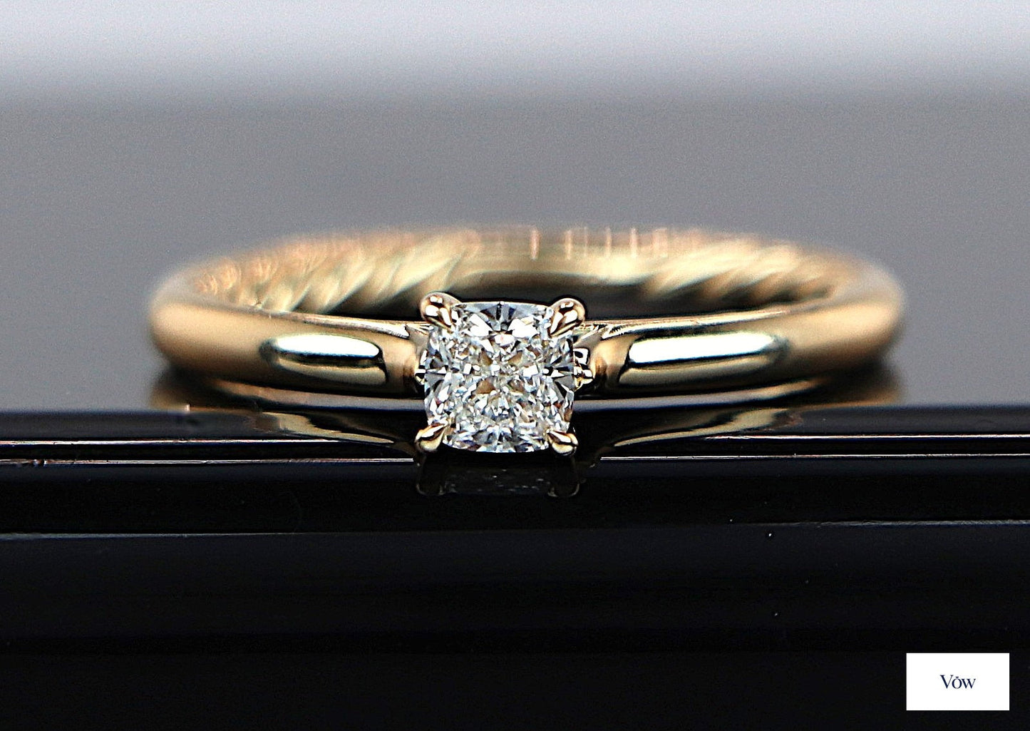 David Yurman Eden — 0.40ct Cushion Diamond, 18k Yellow Gold — Authentic Pre-Owned
