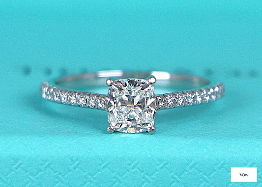 Tiffany & Co. Novo Cushion Diamond Ring — 0.91ct, Platinum — Authentic Pre-Owned