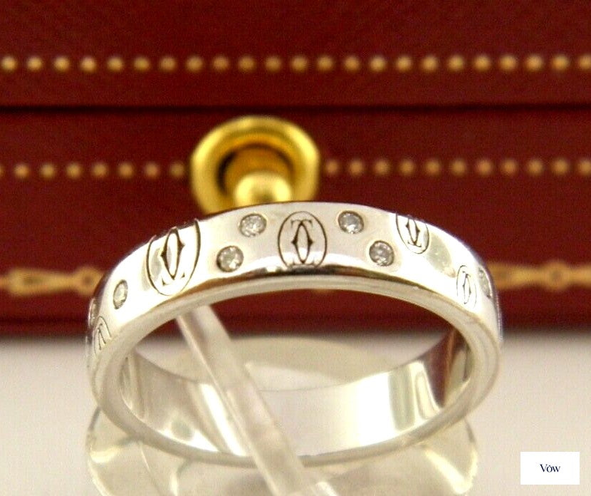 Cartier Logo de Cartier — 0.14ct Round Diamonds, 18K White Gold — Authentic Pre-Owned