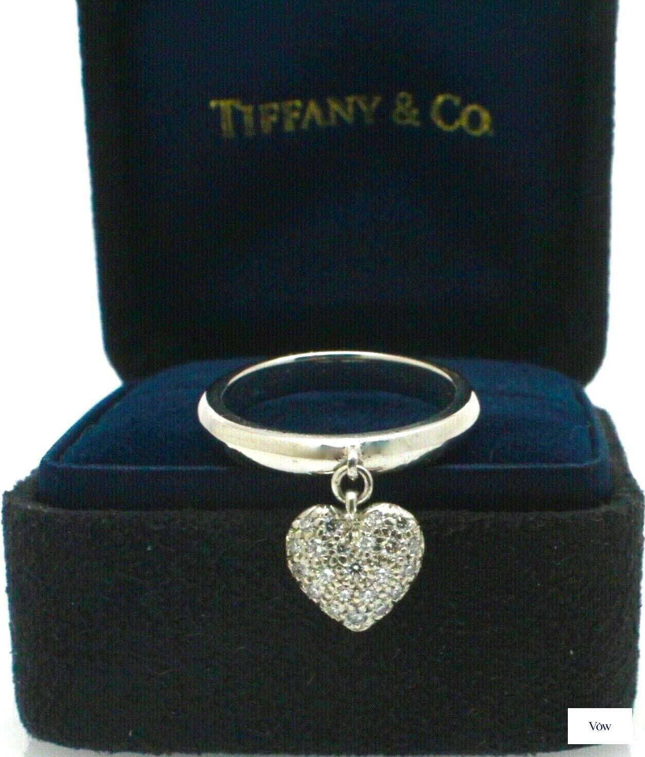 Tiffany & Co. Pavé Heart Diamond Ring — Platinum — Authentic Pre-Owned