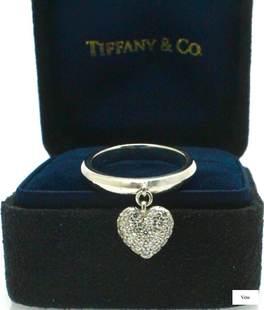 Tiffany & Co. Pavé Heart Diamond Ring — Platinum — Authentic Pre-Owned