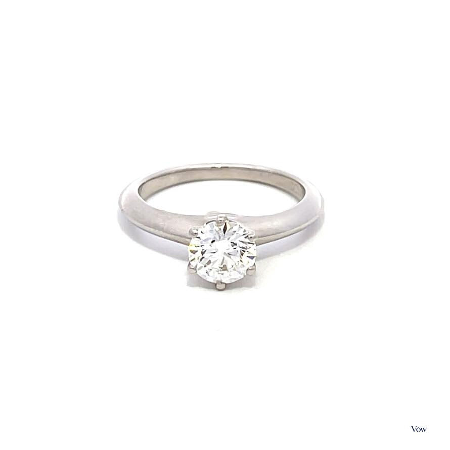 Tiffany & Co. Solitaire Engagement Ring — 0.85ct Round, Platinum — Authentic Pre-Owned