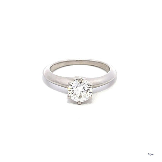 Tiffany & Co. Solitaire Engagement Ring — 0.85ct Round, Platinum — Authentic Pre-Owned