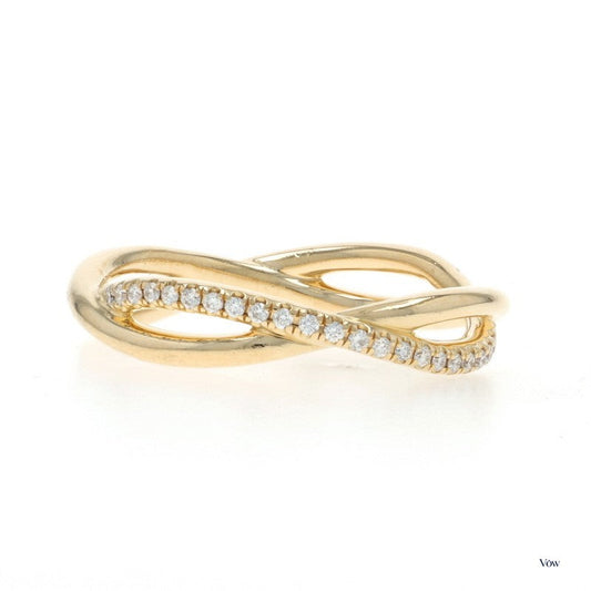 David Yurman Infinity Band — 0.19ct Round Diamond, 18k Yellow Gold — Authentic Pre-Owned