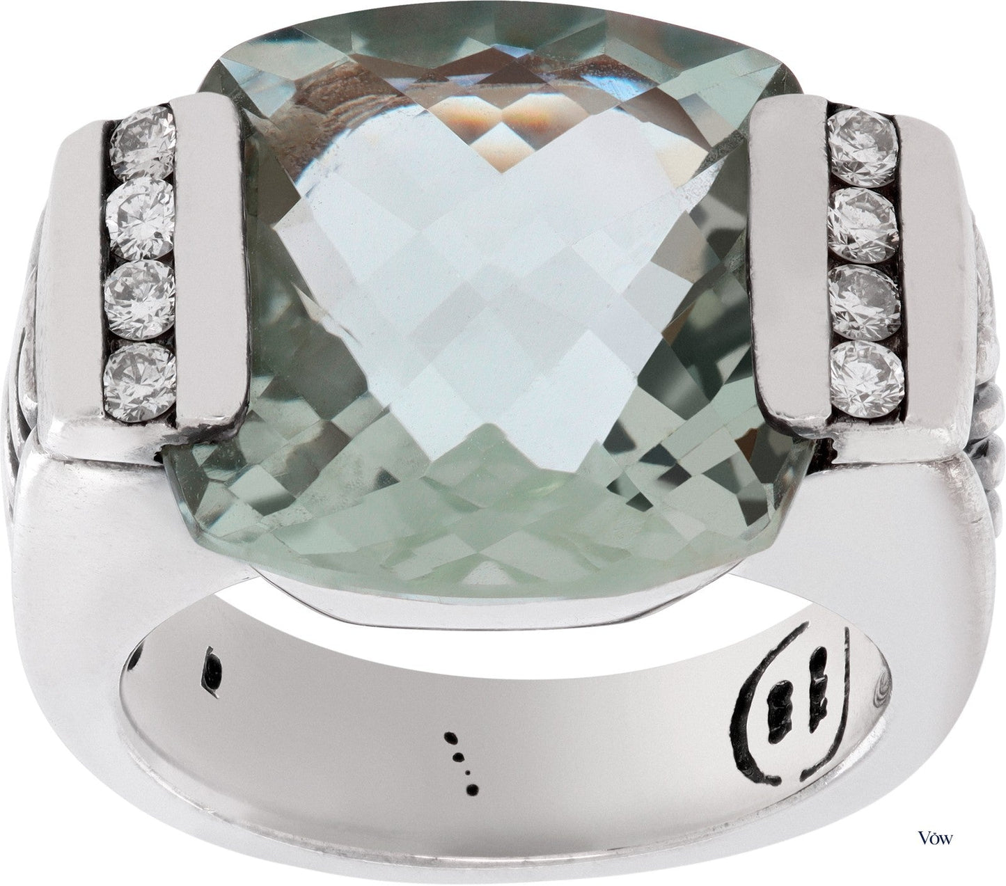 David Yurman Prasiolite & Diamond Ring — Sterling Silver — Authentic Pre-Owned