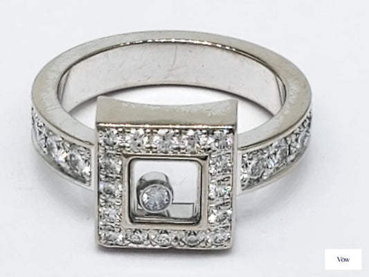 Chopard Diamond Ring — 0.86ct Round Brilliant, 18K White Gold — Authentic Pre-Owned