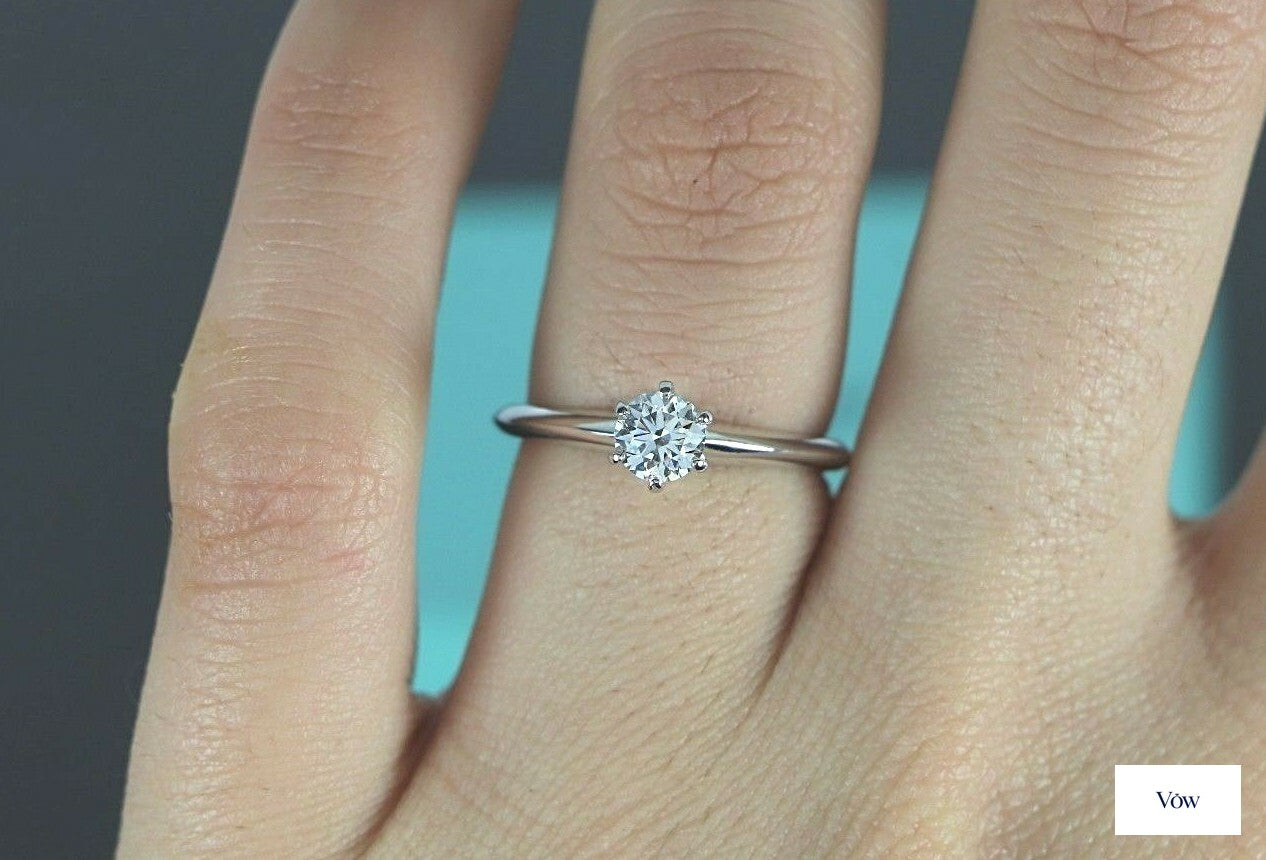 Tiffany & Co. Round Diamond Engagement Ring — 0.34ct Platinum — Authentic Pre-Owned