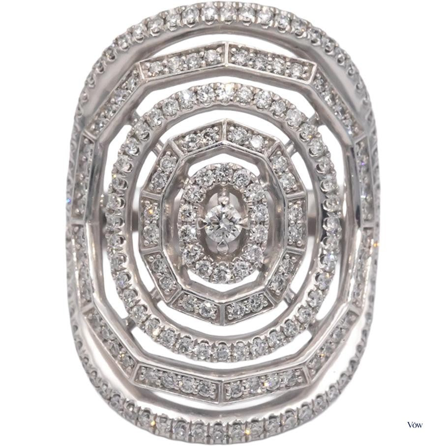 David Yurman Diamond Stax Cocktail Ring — 1.05ct, 18k White Gold — Authentic Pre-Owned