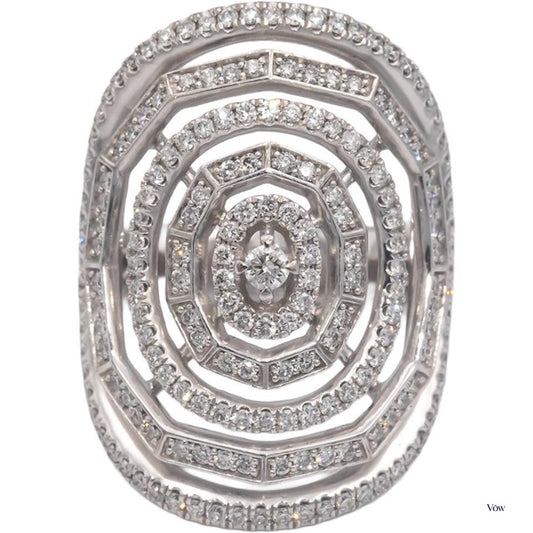 David Yurman Diamond Stax Cocktail Ring — 1.05ct, 18k White Gold — Authentic Pre-Owned