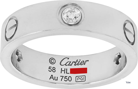 Cartier Love Ring Classic — 18K White Gold, Three Diamonds — Authentic Pre-Owned