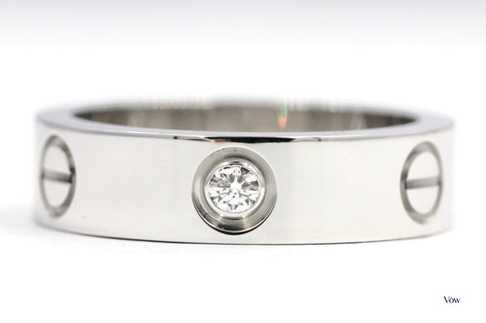 Cartier Love Ring — 0.22ct Round Diamond, 18K White Gold — Authentic Pre-Owned