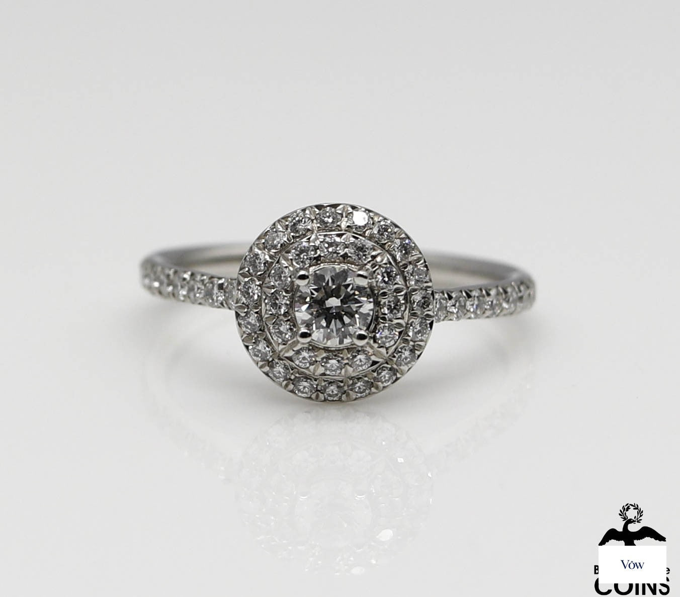 Tiffany & Co. Diamond Halo Engagement Ring — 0.46ct, Platinum — Authentic Pre-Owned