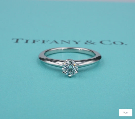 Tiffany & Co. Round Diamond Ring — 0.31ct, Platinum — Authentic Pre-Owned