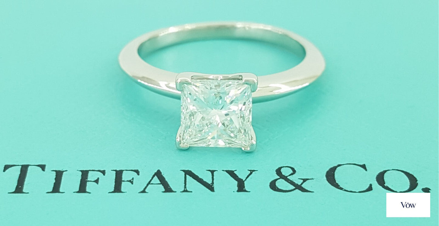 Tiffany & Co. Princess Diamond Solitaire — 1.08ct Platinum — Authentic Pre-Owned