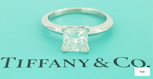 Tiffany & Co. Princess Diamond Solitaire — 1.08ct Platinum — Authentic Pre-Owned