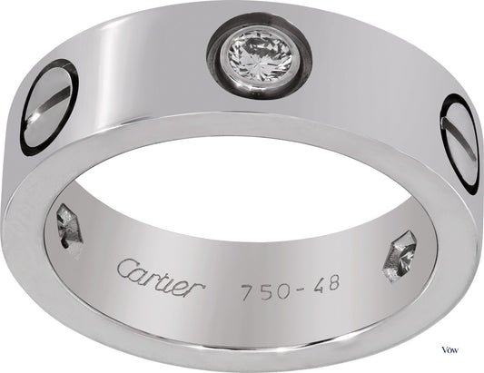 Cartier Love Ring — 18k White Gold, Classic Model — Authentic Pre-Owned