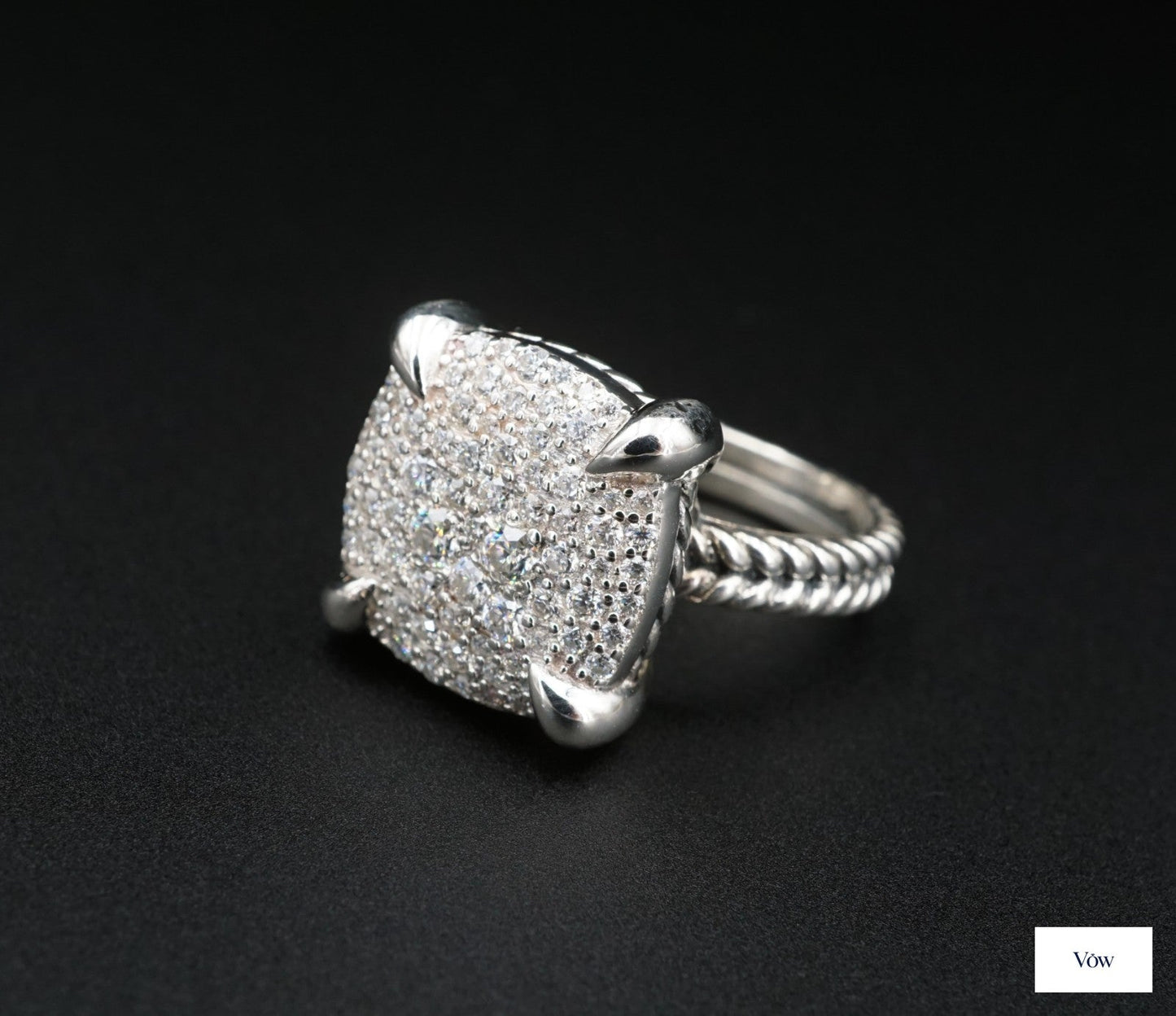 David Yurman Chatelaine Diamond Ring — Sterling Silver — Authentic Pre-Owned
