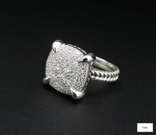 David Yurman Chatelaine Diamond Ring — Sterling Silver — Authentic Pre-Owned
