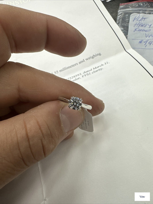 Harry Winston Solitaire — 0.71ct Diamond, Platinum — Authentic Pre-Owned