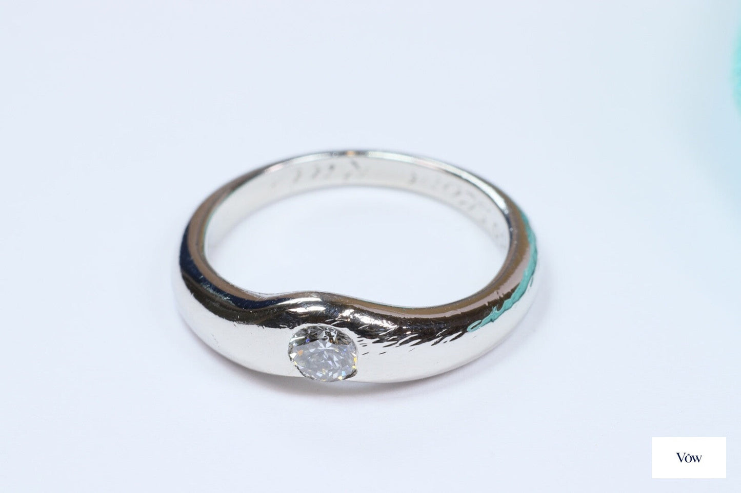 Tiffany & Co. Elsa Peretti Curved Band — 0.18ct Diamond, Platinum — Authentic Pre-Owned