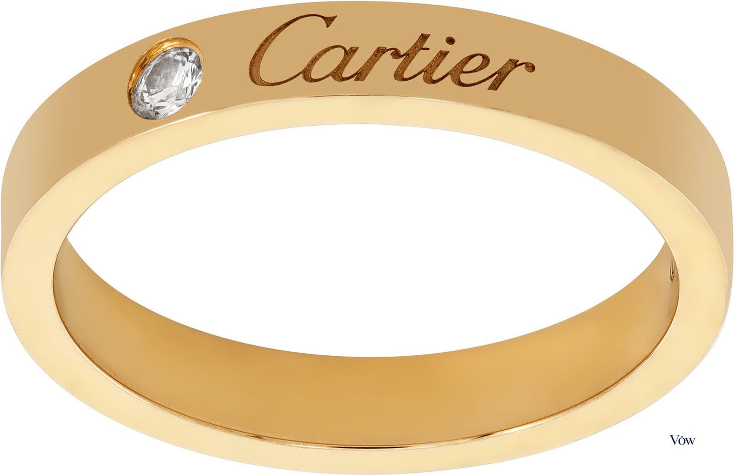 Cartier C de Cartier Diamond Ring — 18k Rose Gold, Size 6.25 — Authentic Pre-Owned