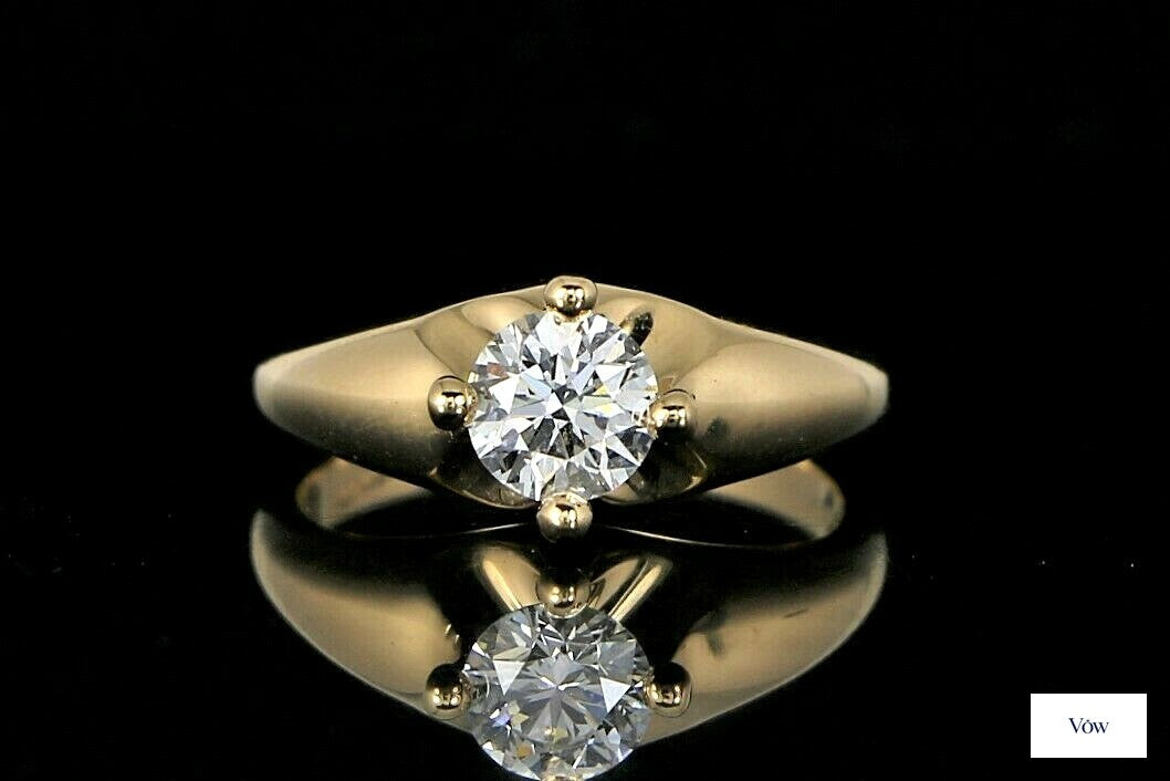 Bulgari Diamond Engagement Ring — 0.58ct Round, Yellow Gold — Authentic Pre-Owned