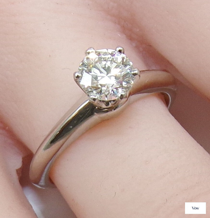 Tiffany & Co. Round Brilliant Diamond Ring — 0.64ct, Platinum — Authentic Pre-Owned