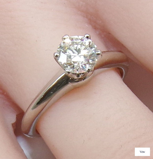 Tiffany & Co. Round Brilliant Diamond Ring — 0.64ct, Platinum — Authentic Pre-Owned