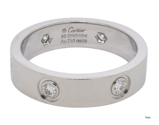 Cartier Love Ring — 18k White Gold, 6 Diamonds — Authentic Pre-Owned