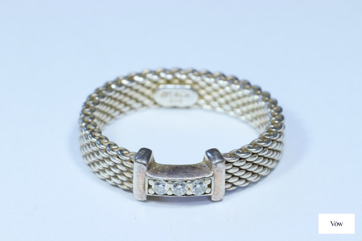 Tiffany & Co. Woven Diamond Ring — Silver — Authentic Pre-Owned