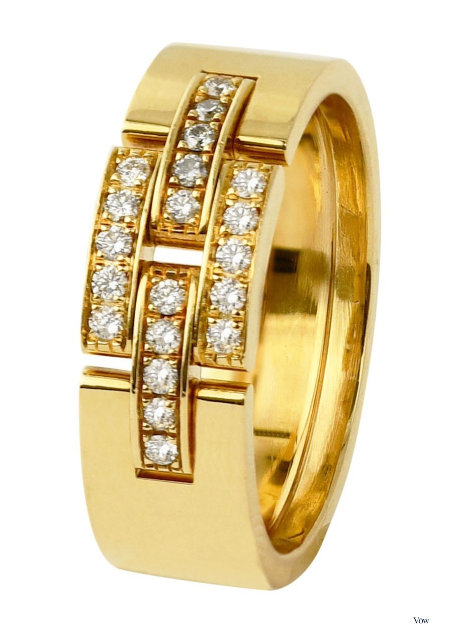 Cartier Maillon Panthère Diamond Ring — 18k Yellow Gold — Authentic Pre-Owned