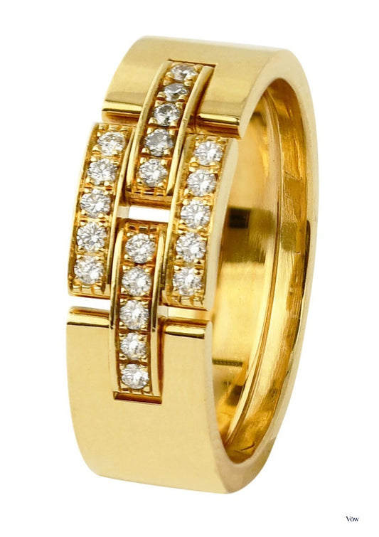 Cartier Maillon Panthère Diamond Ring — 18k Yellow Gold — Authentic Pre-Owned