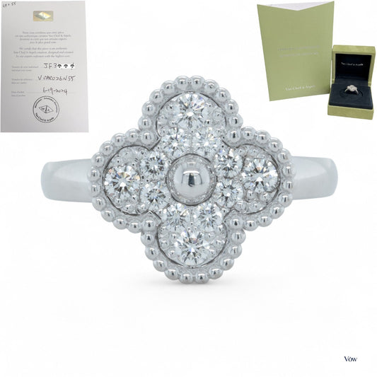 Van Cleef & Arpels Vintage Alhambra — 0.48ct, 18k White Gold — Authentic Pre-Owned