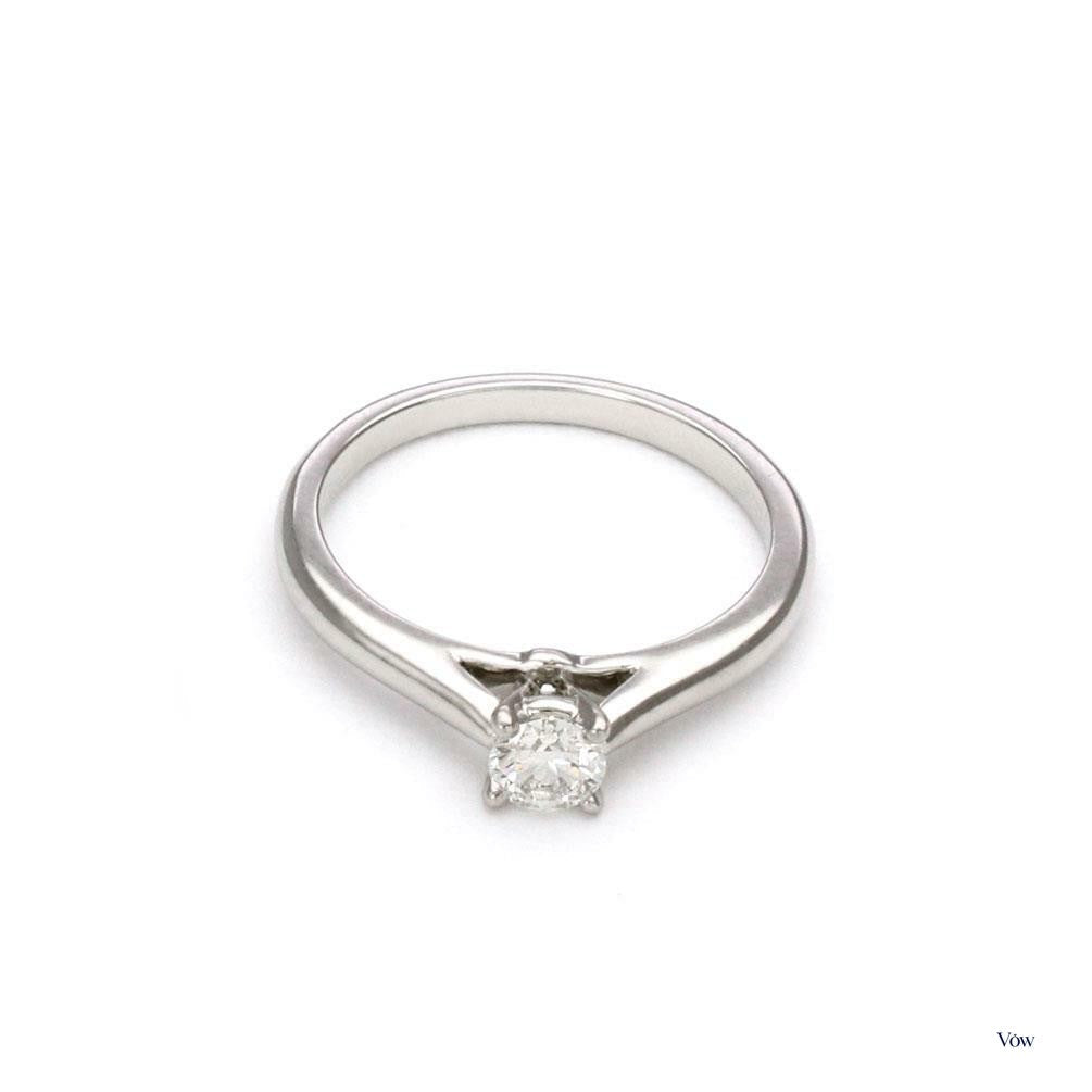 Cartier Diamond Solitaire — Platinum Engagement Ring, Size 3.5 — Authentic Pre-Owned